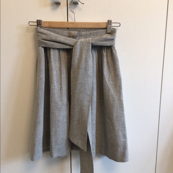 Club Monaco Grey Tie-Up Skirt Size 2 - Picture 1 of 5